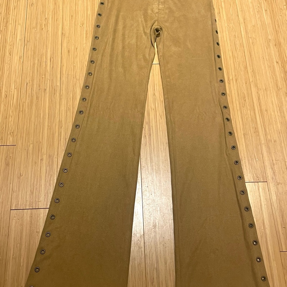 Rare 2000s “Plein Sud Jean” brand Tan Pants with Eyelet Detail